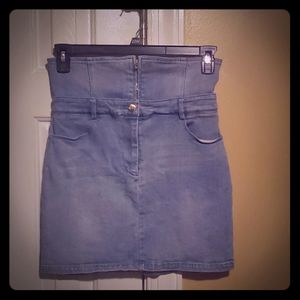 Chanel denim high waisted skirt.
